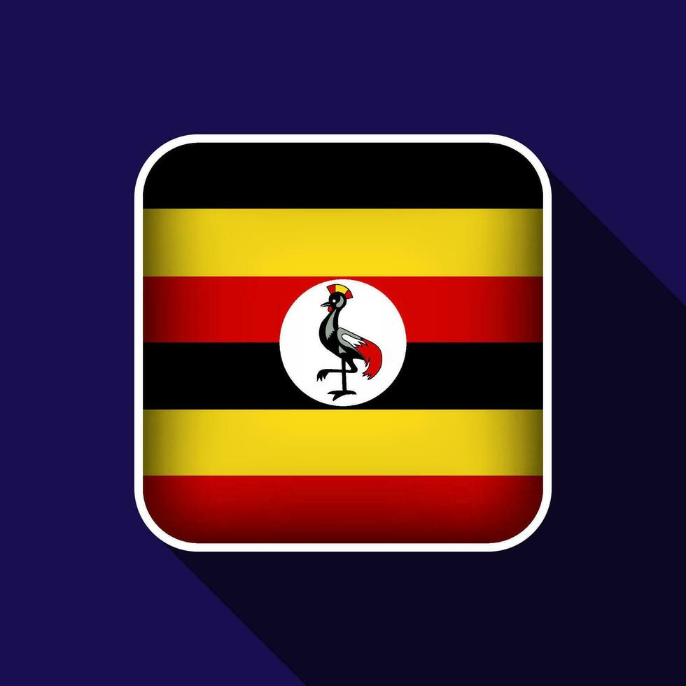 Flat Uganda Flag Background Vector Illustration