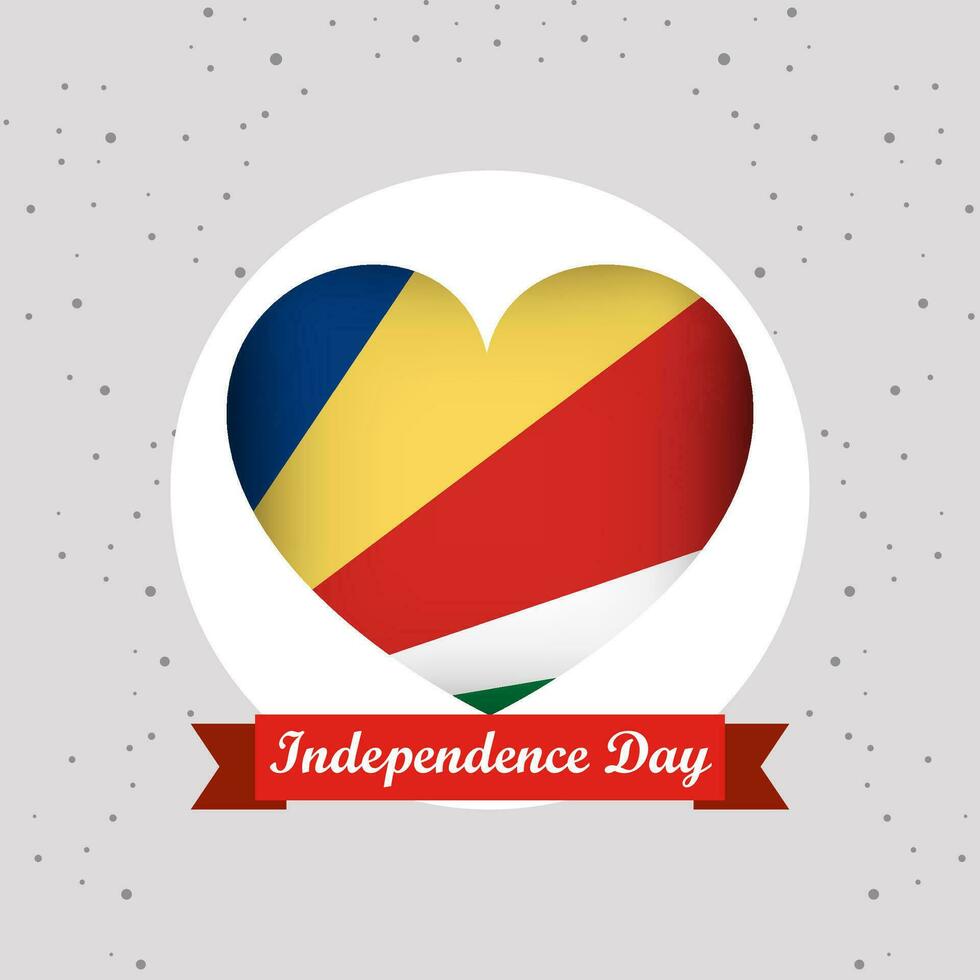 Seychelles Independence Day With Heart Emblem Design vector