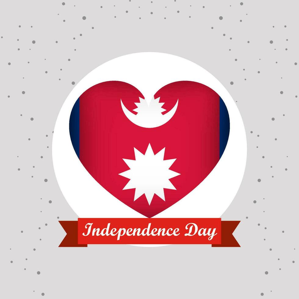 Nepal Independence Day With Heart Emblem Design vector