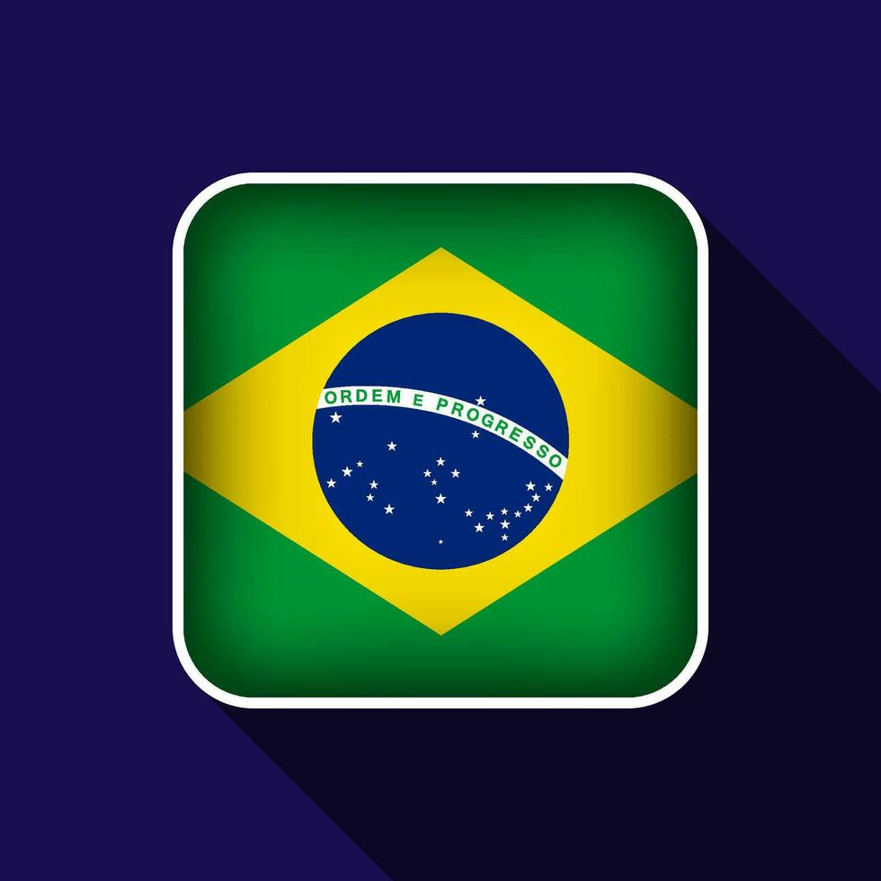 Flat Brazil Flag Background Vector Illustration