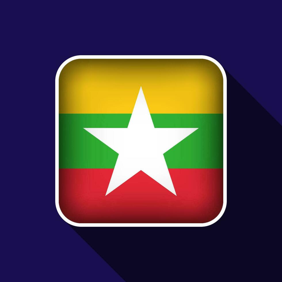 Flat Myanmar Flag Background Vector Illustration
