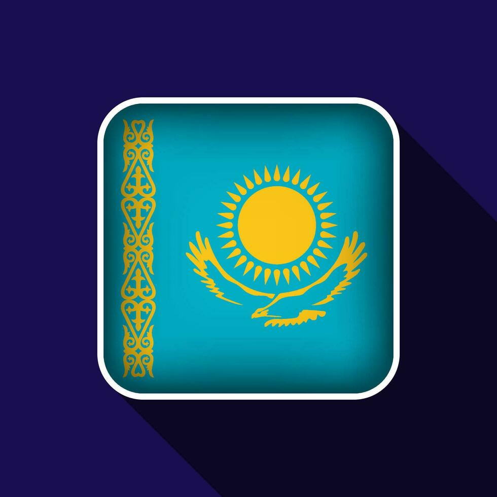 Flat Kazakhstan Flag Background Vector Illustration
