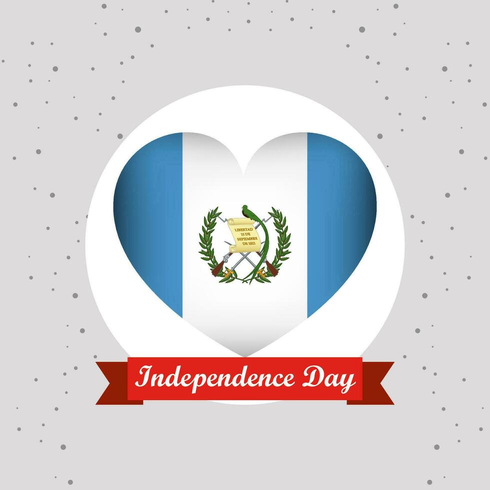 Guatemala Independence Day With Heart Emblem Design vector