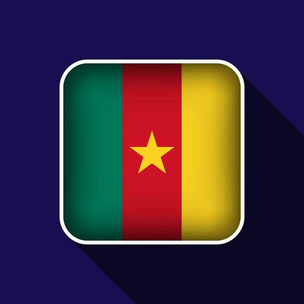 Flat Cameroon Flag Background Vector Illustration