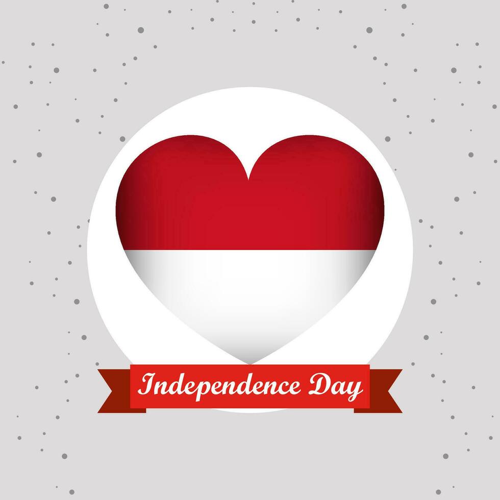 Monaco Independence Day With Heart Emblem Design vector