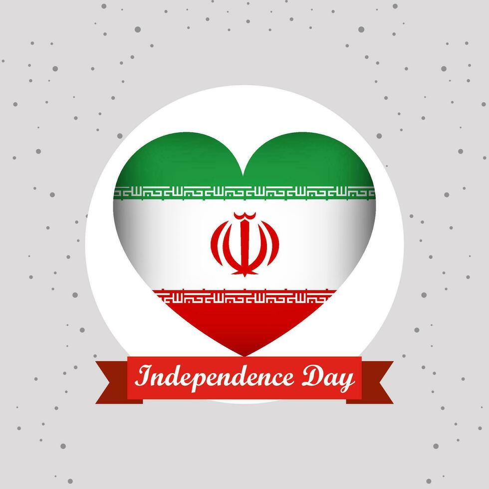 Iran Independence Day With Heart Emblem Design vector