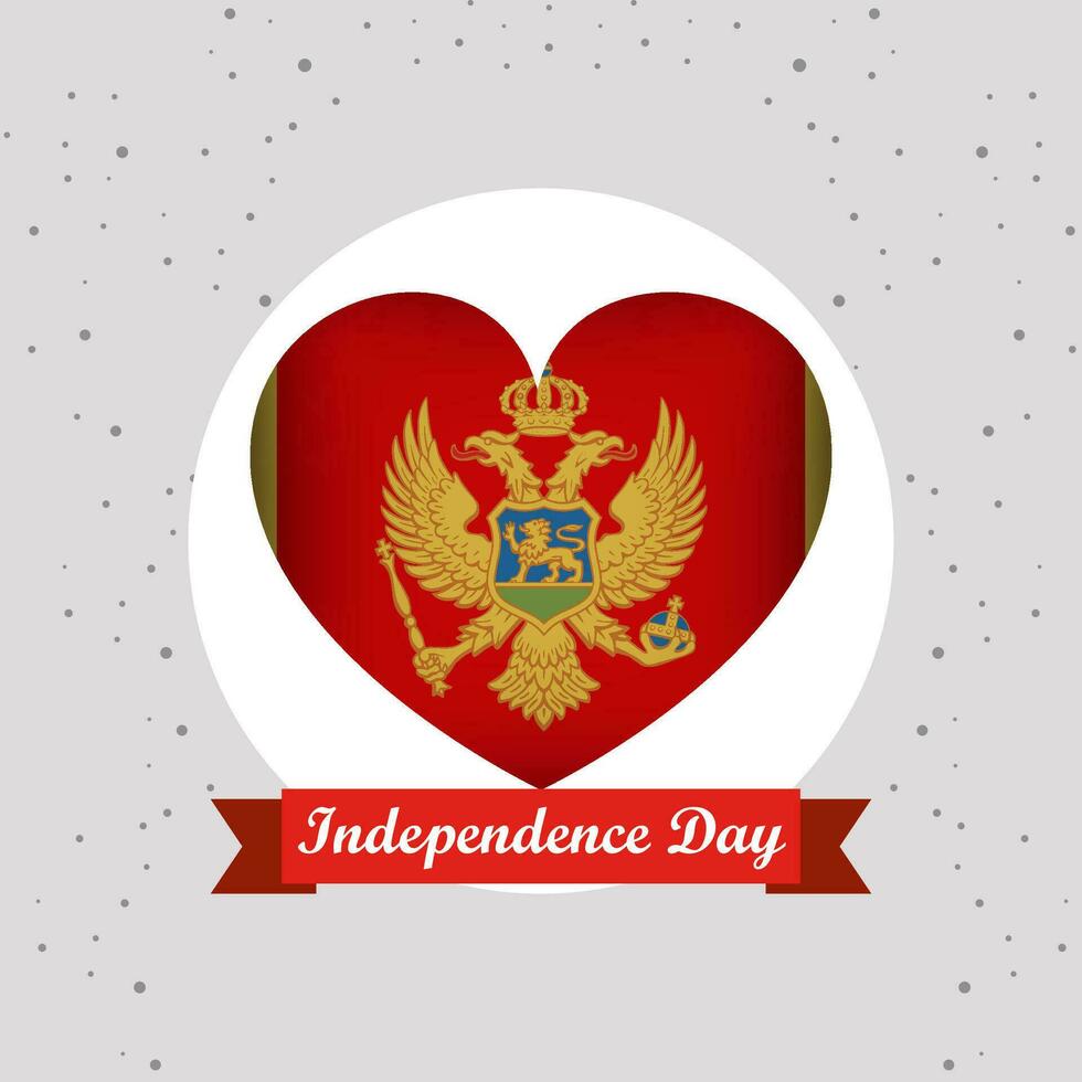 Montenegro Independence Day With Heart Emblem Design vector