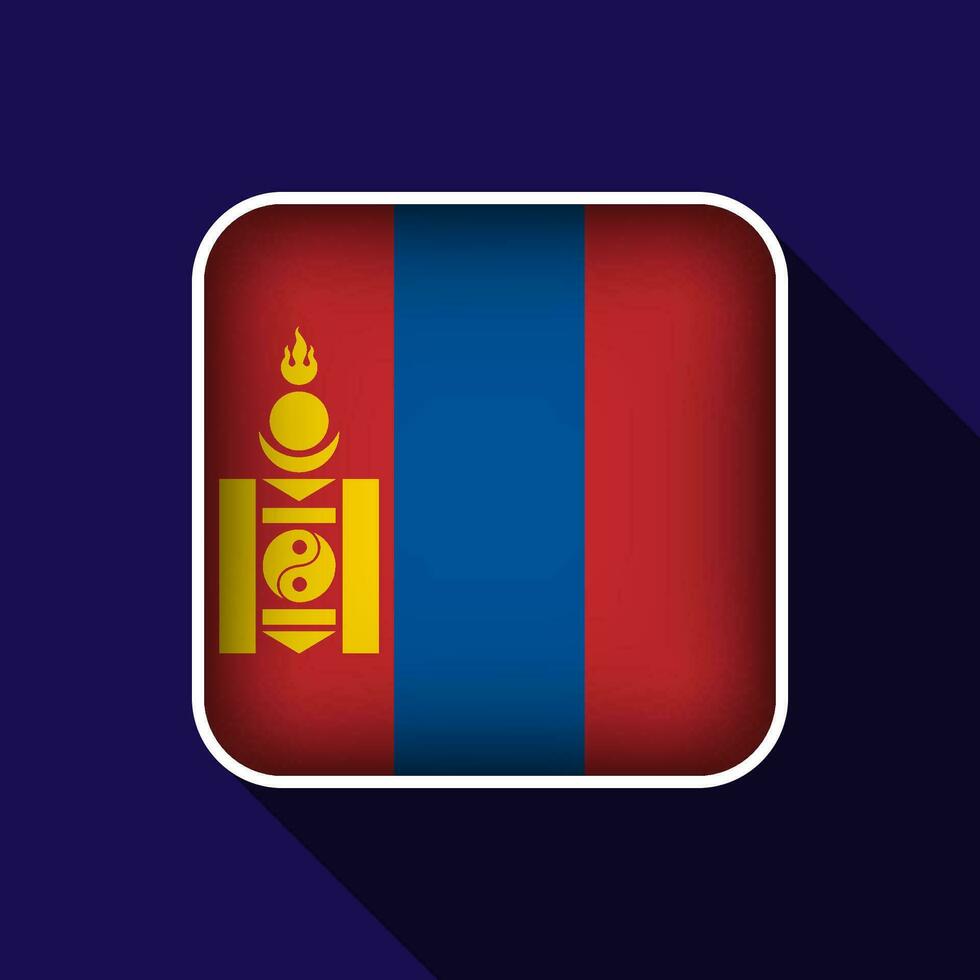 Flat Mongolia Flag Background Vector Illustration