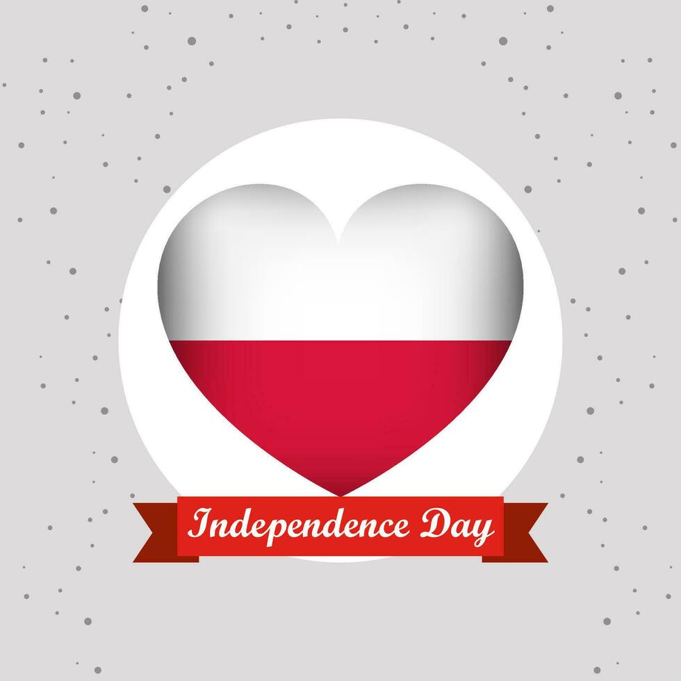 Poland Independence Day With Heart Emblem Design vector