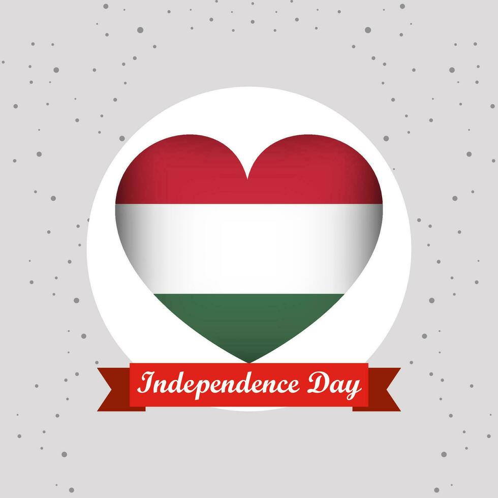 Hungary Independence Day With Heart Emblem Design vector
