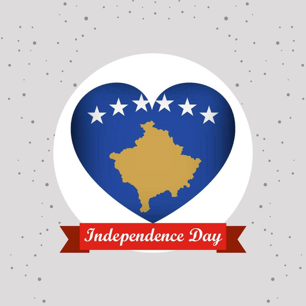 Kosovo Independence Day With Heart Emblem Design vector