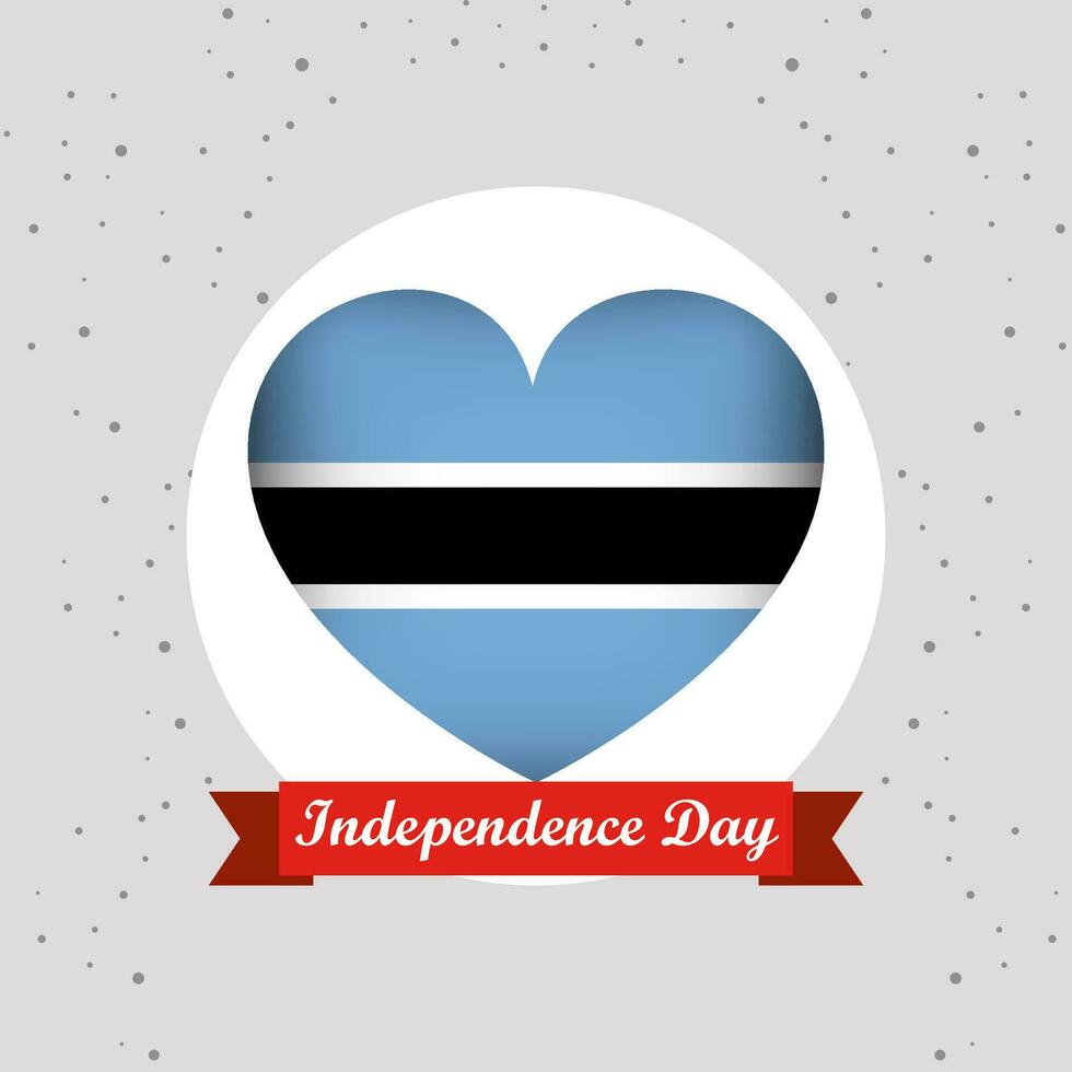 Botswana independencia día con corazón emblema diseño vector