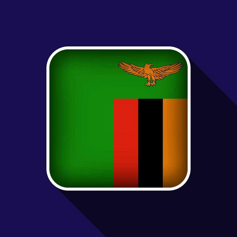 Flat Zambia Flag Background Vector Illustration