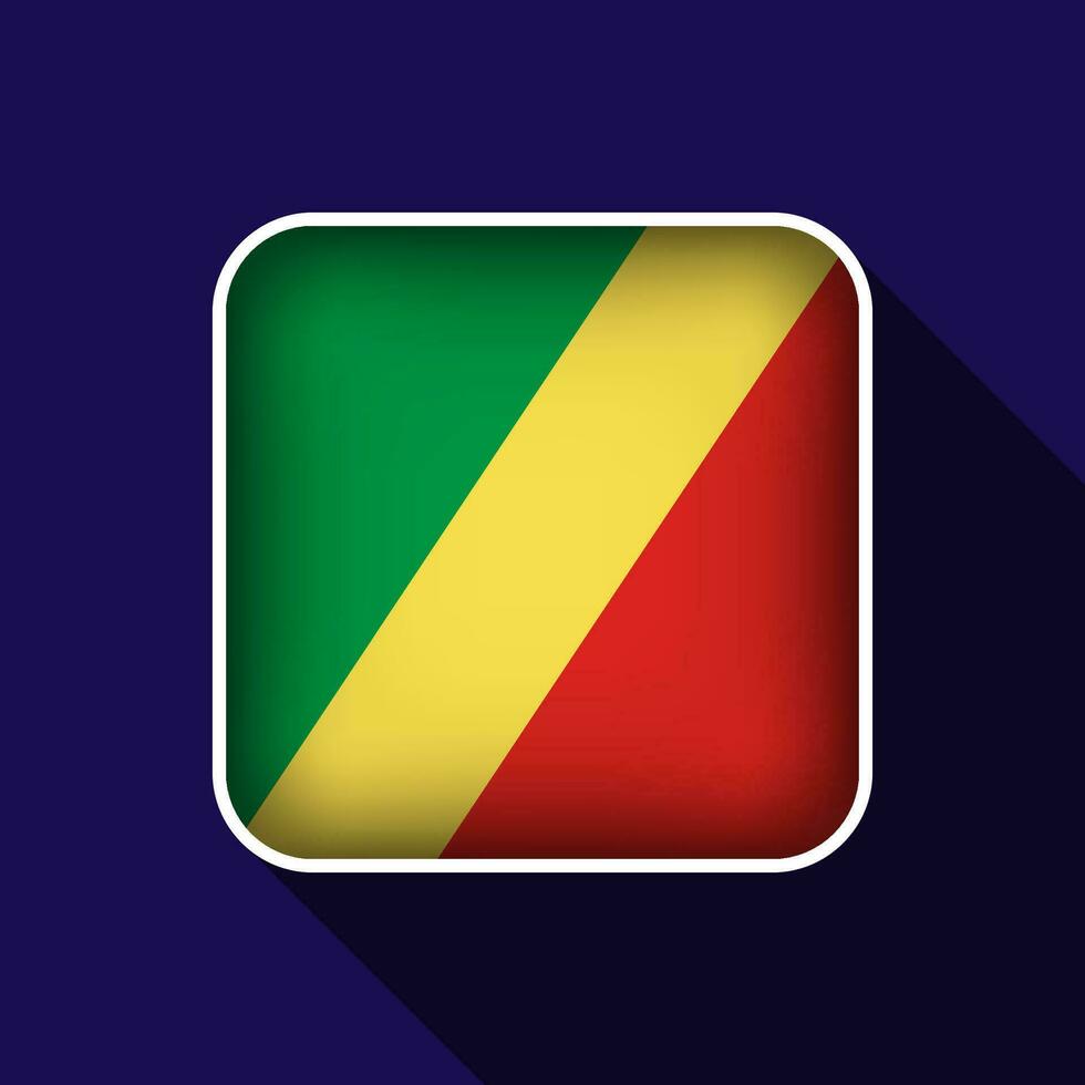 Flat Republic of the Congo Flag Background Vector Illustration