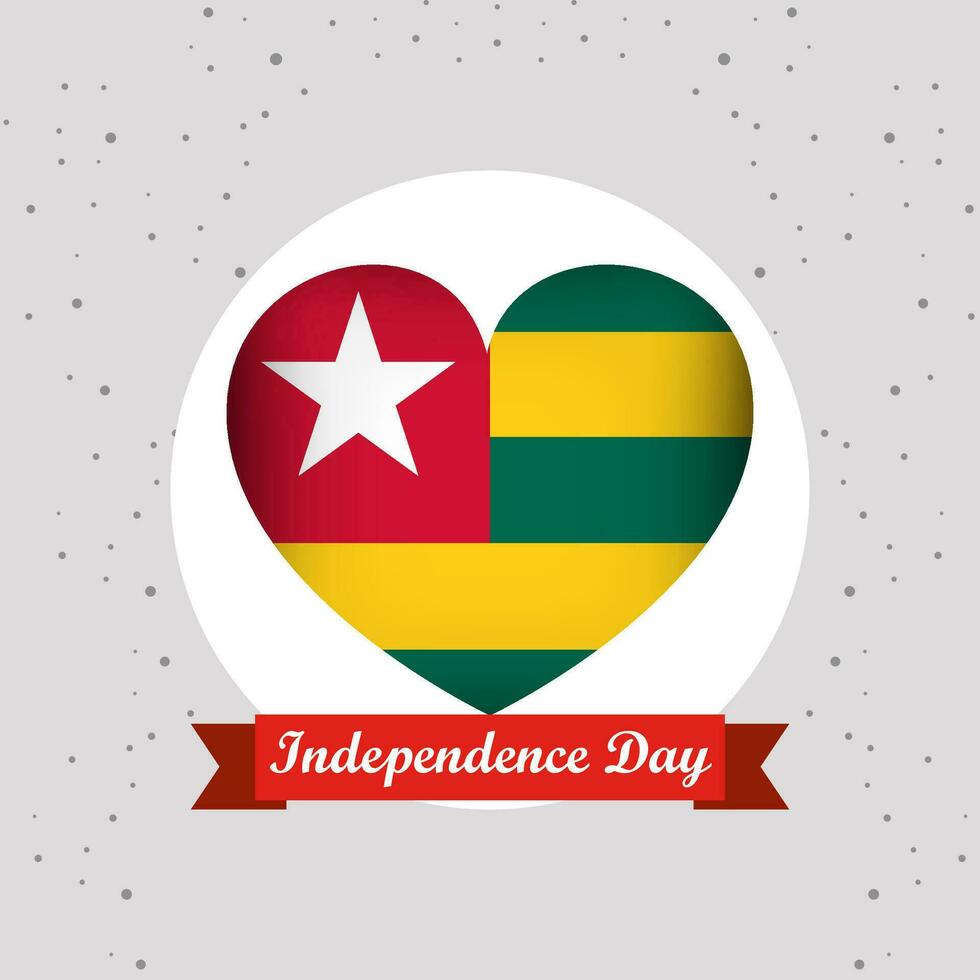 Togo Independence Day With Heart Emblem Design vector