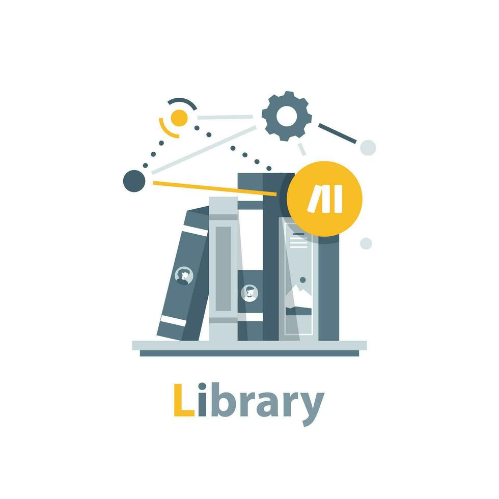 Bookshelf with children's books,Books for boys and girls. Children's reading,Childrens books on shelf. Literature for kids vector