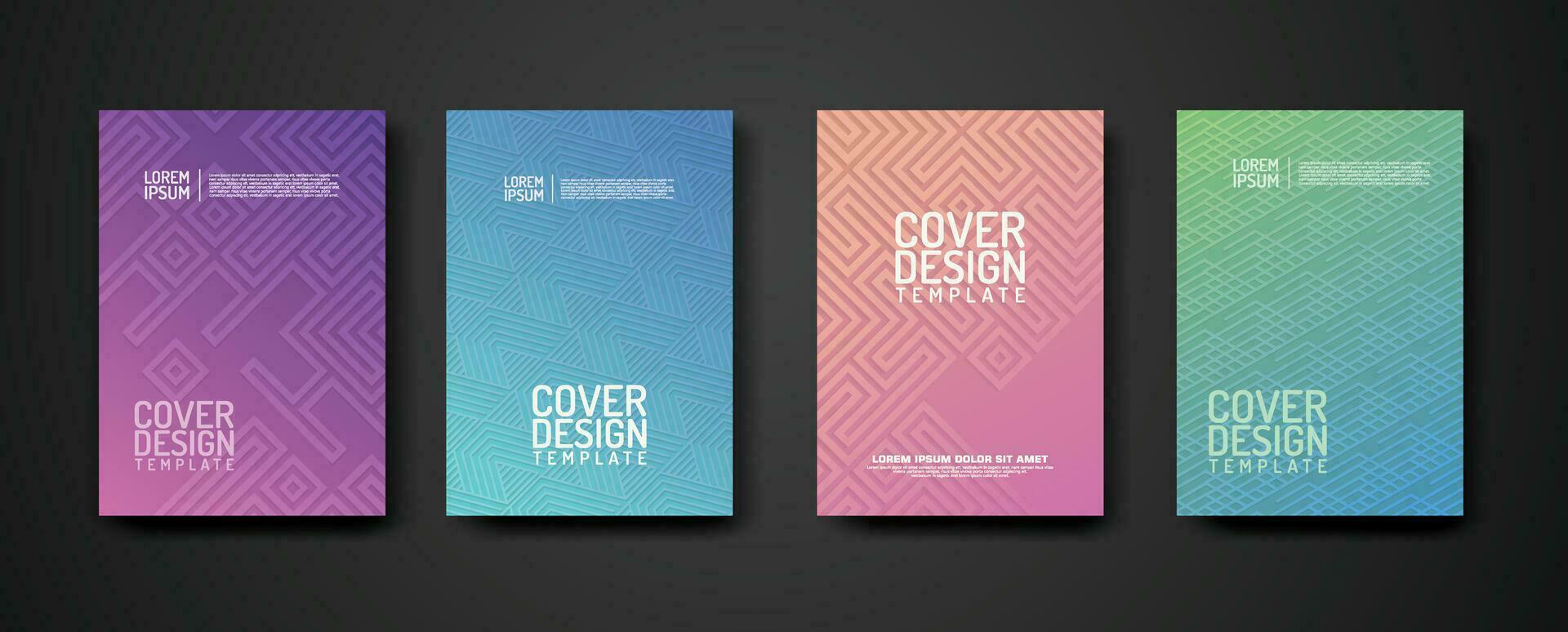 set cover Design template  with geometric lines textured pattern background and dynamic gradation color vector