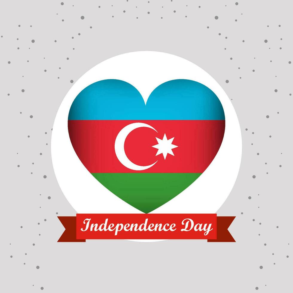 Azerbaijan Independence Day With Heart Emblem Design vector