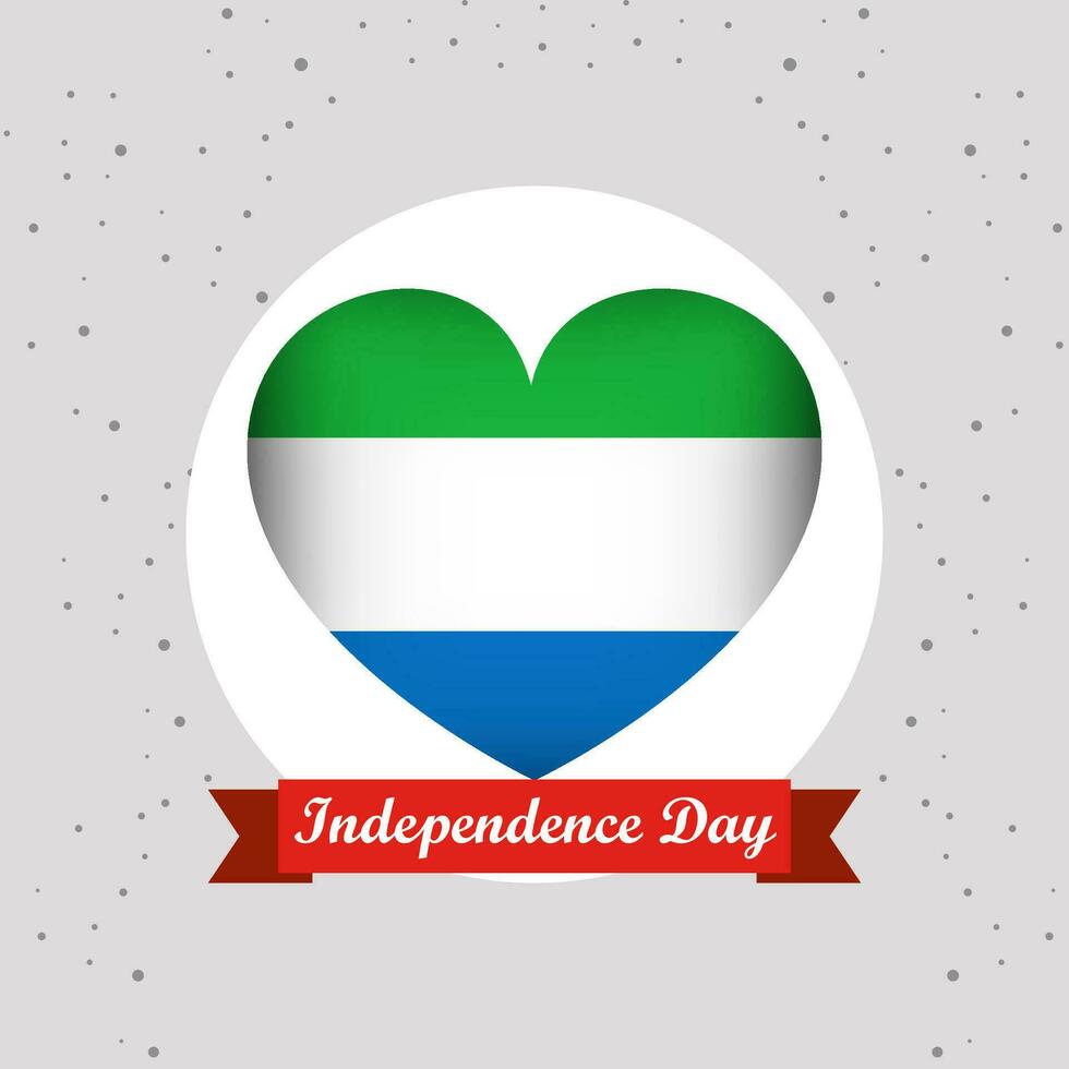 Sierra Leone Independence Day With Heart Emblem Design vector