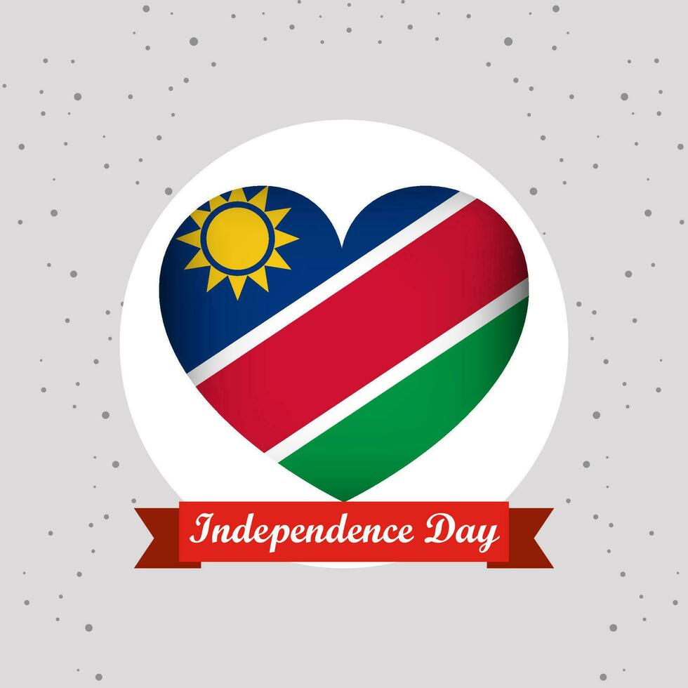 Namibia Independence Day With Heart Emblem Design vector
