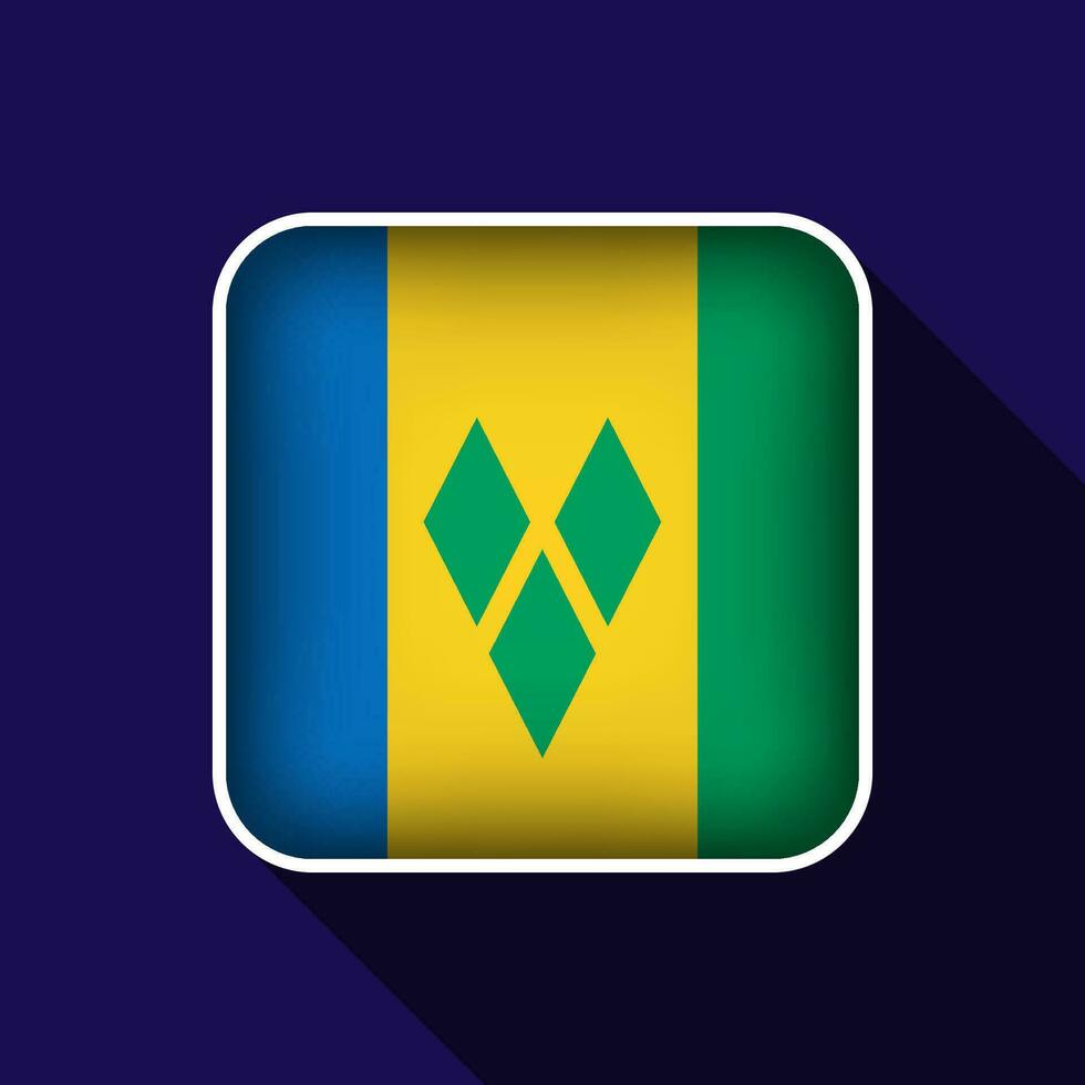 Flat Saint Vincent and the Grenadines Flag Background Vector Illustration