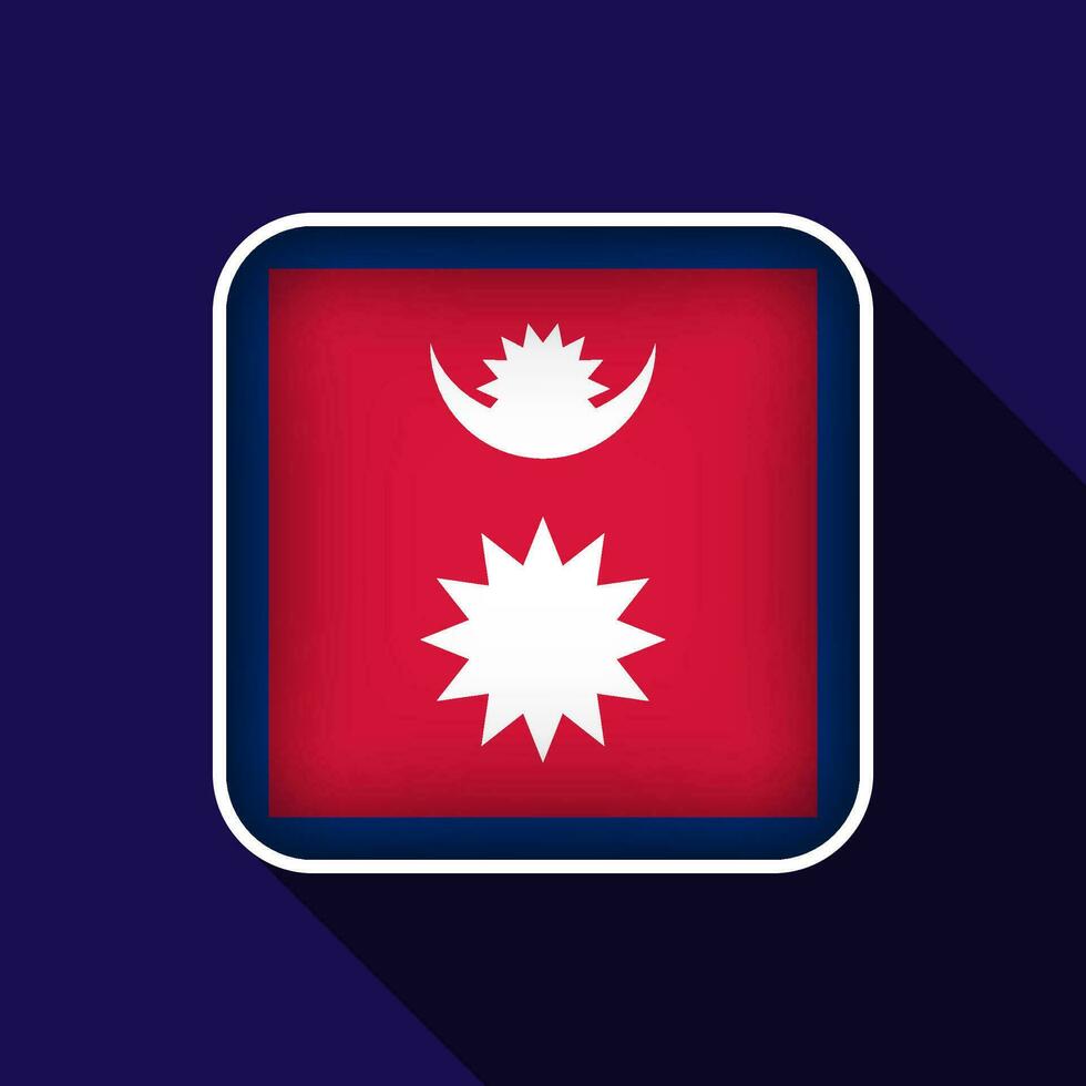 Flat Nepal Flag Background Vector Illustration