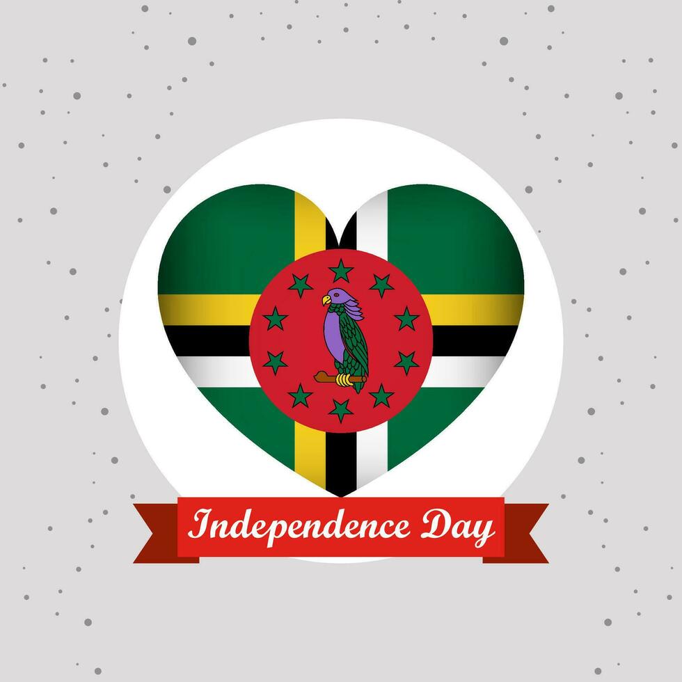 Dominica Independence Day With Heart Emblem Design vector