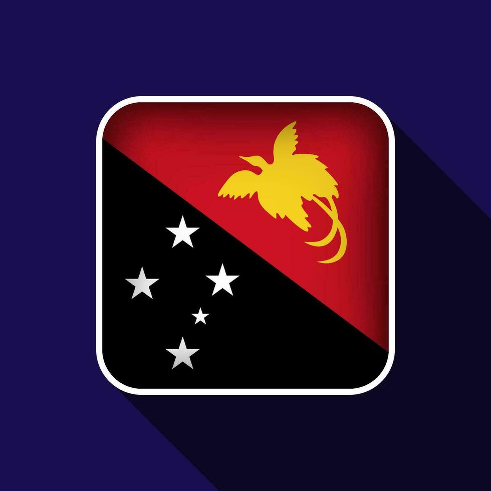 Flat Papua New Guinea Flag Background Vector Illustration