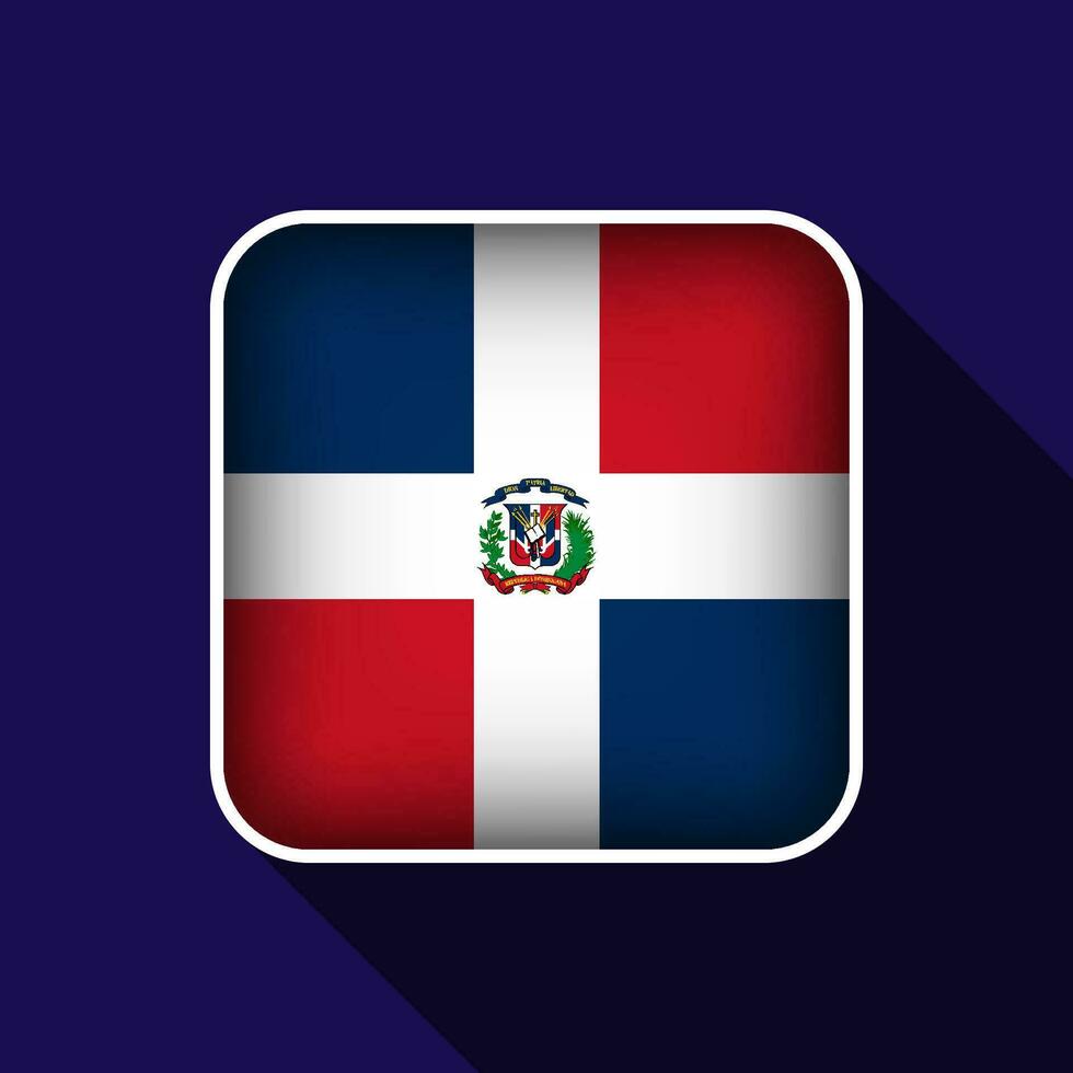 Flat Dominican Republic Flag Background Vector Illustration