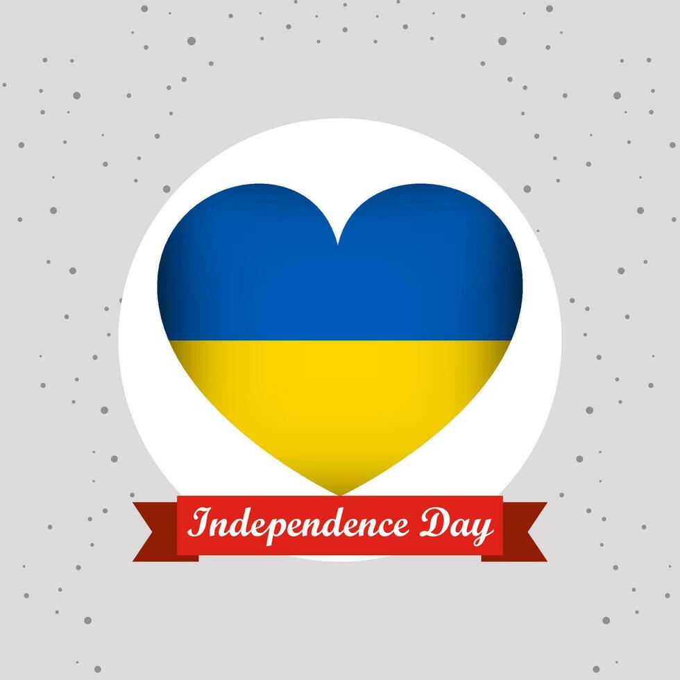 Ukraine Independence Day With Heart Emblem Design vector