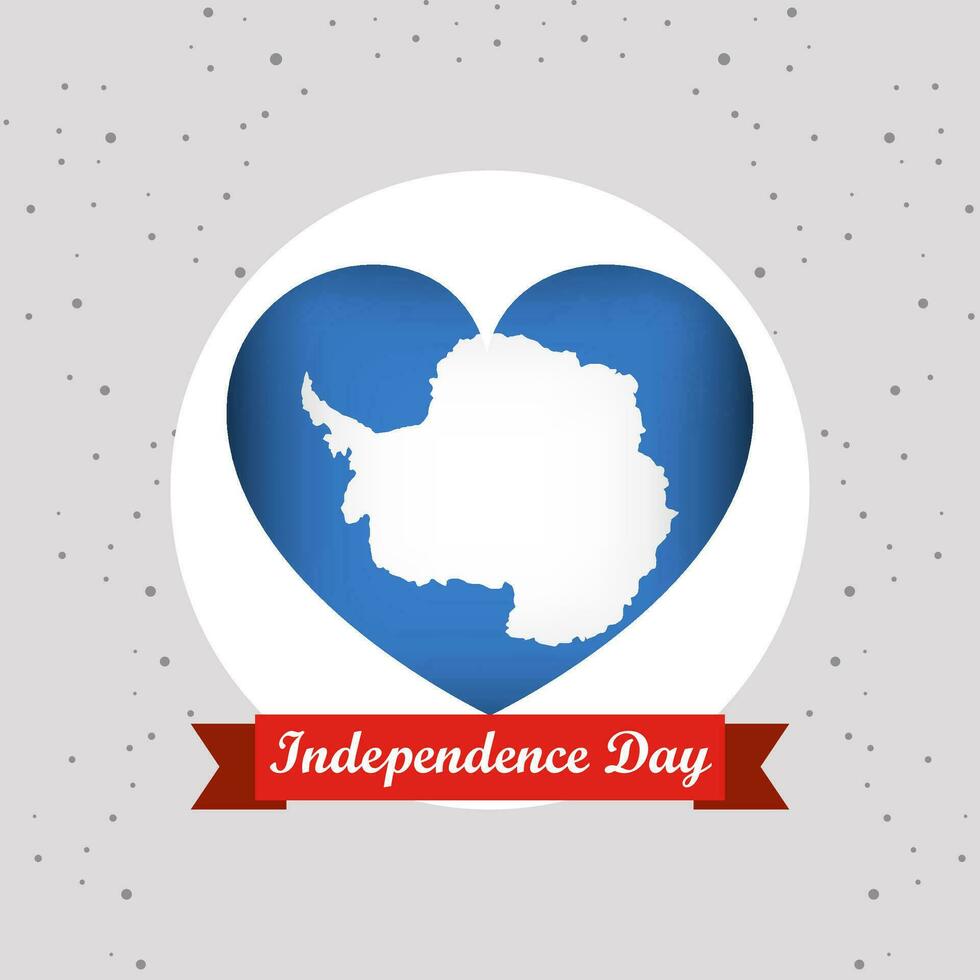 Antarctica Independence Day With Heart Emblem Design vector