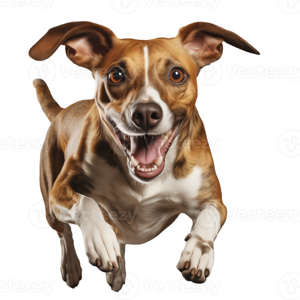 AI generated Greyhound dog running pose on transparent background. Front view close up. png