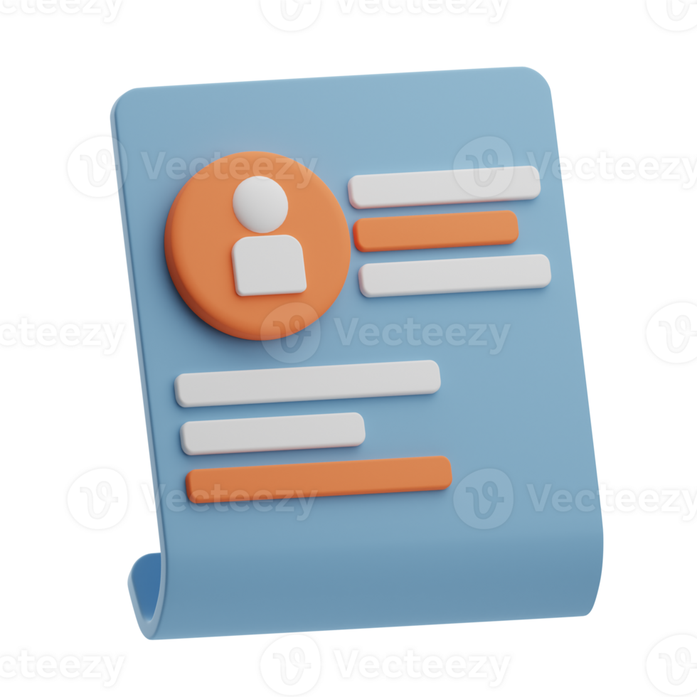 Curriculum Vitae Object Selected Candidate 3D Illustration png