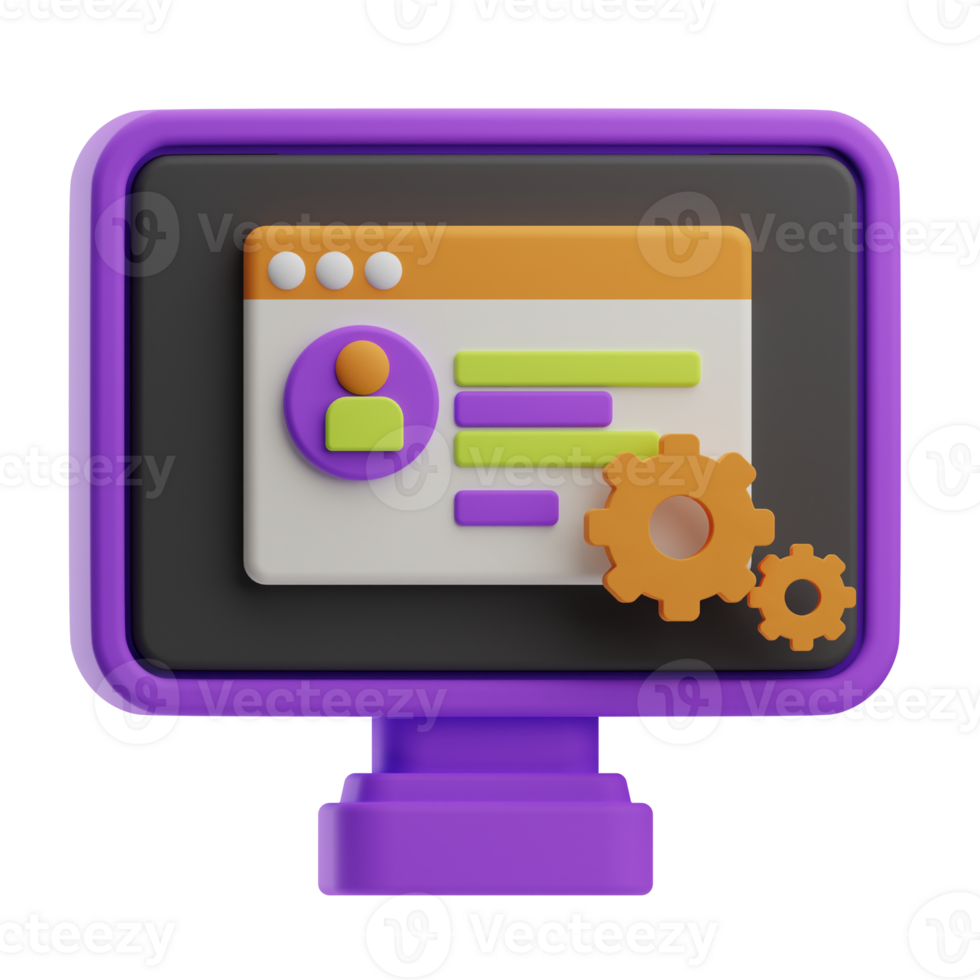 Virtual Assistant Object Data Management 3D Illustration png