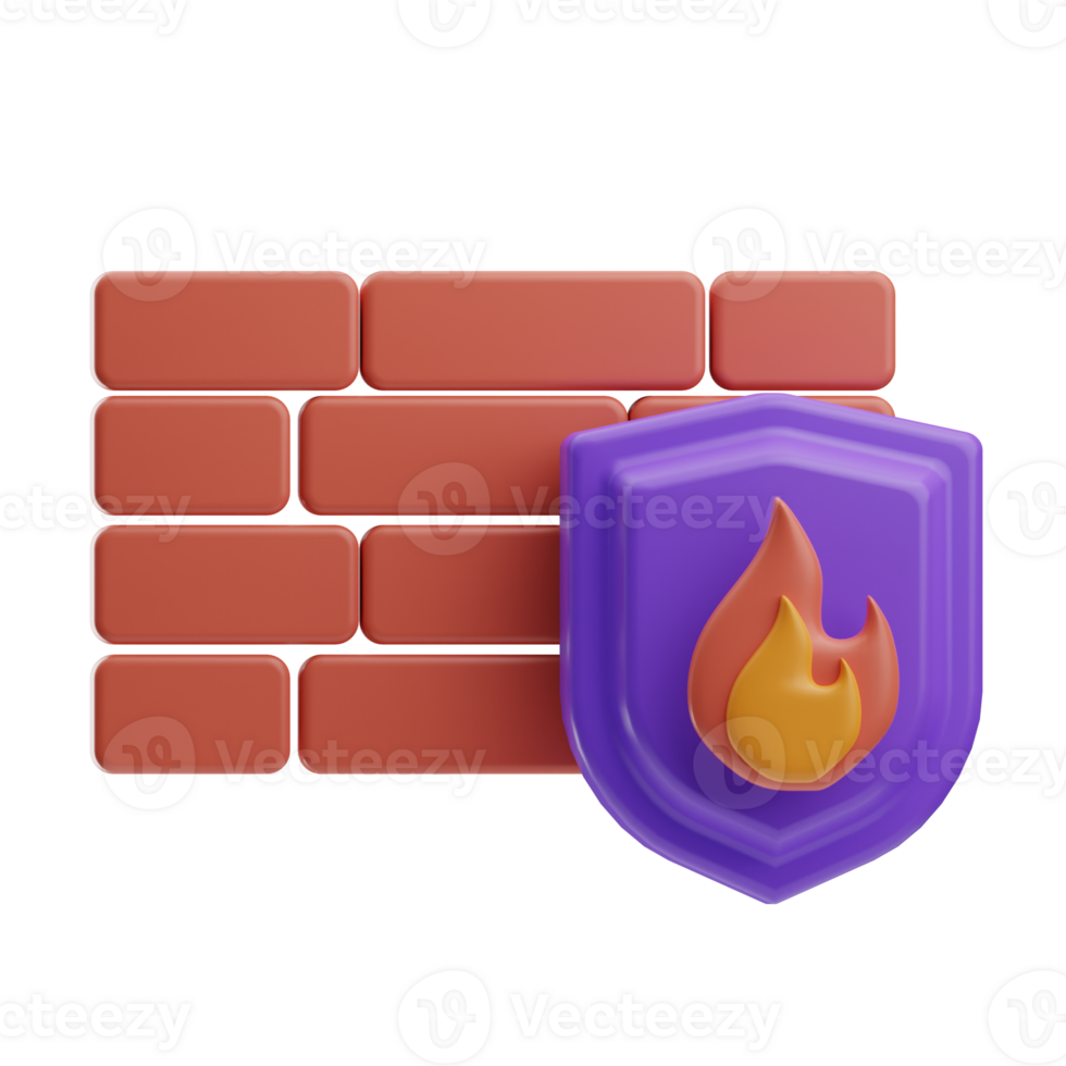 Safe Payment Object Firewall 3D Illustration png