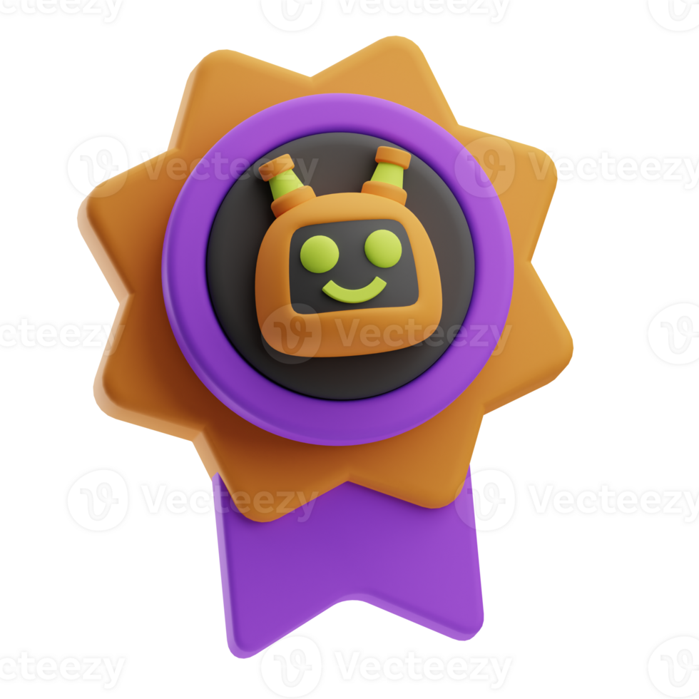 virtuel assistant objet médaille 3d illustration png