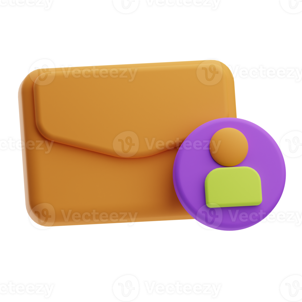 Virtual Assistant Object Email 3D Illustration png