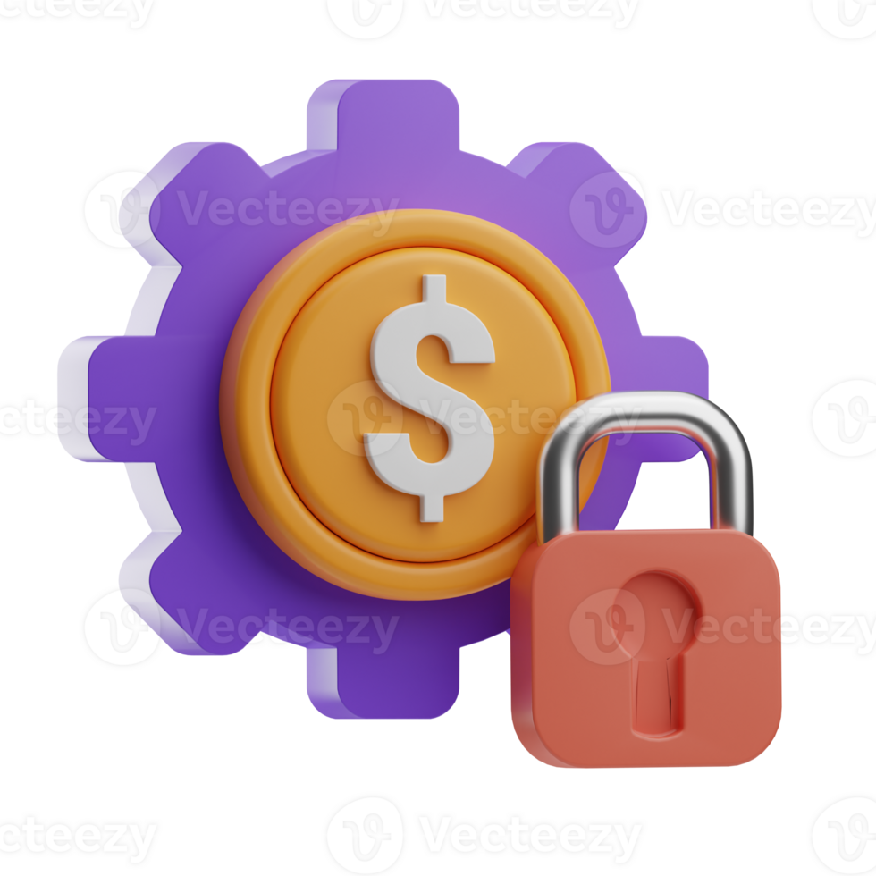 Safe Payment Object Payment System 3D Illustration png