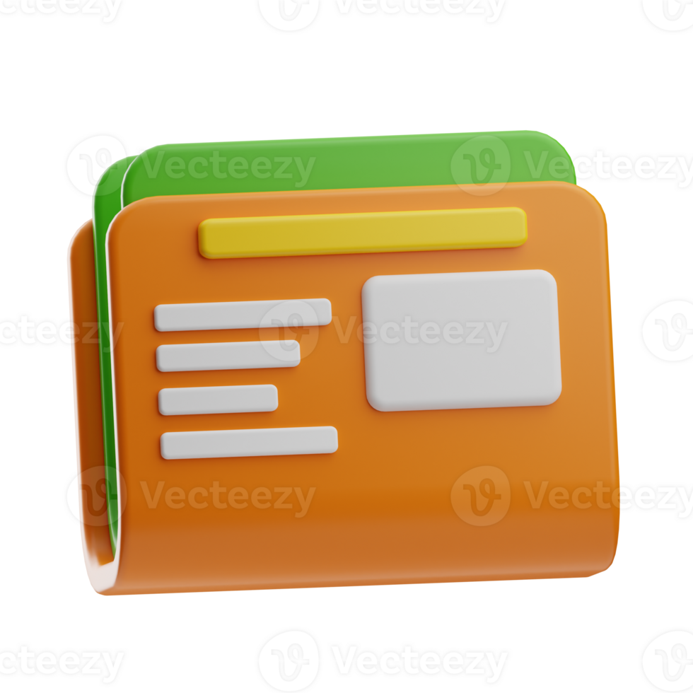 Printing Object News Paper 3D Illustration png