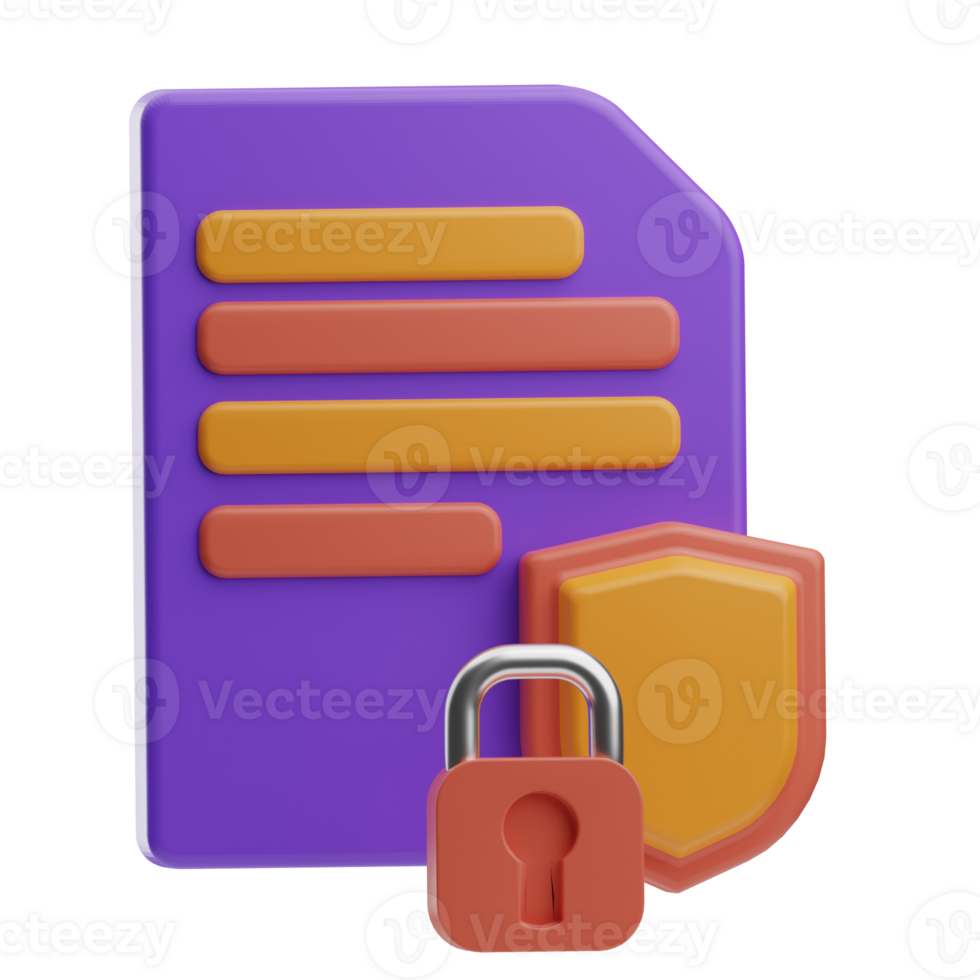 Safe Payment Object Encryption 3D Illustration png