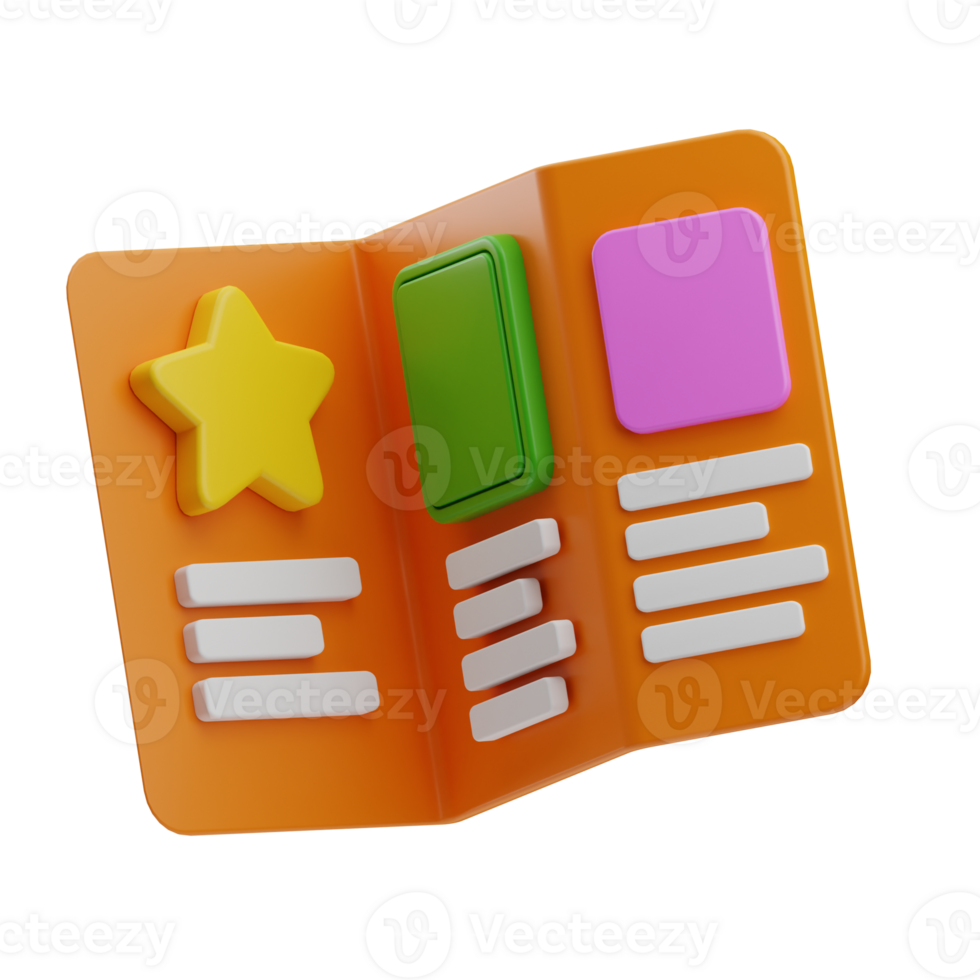 Printing Object Brochure 3D Illustration png