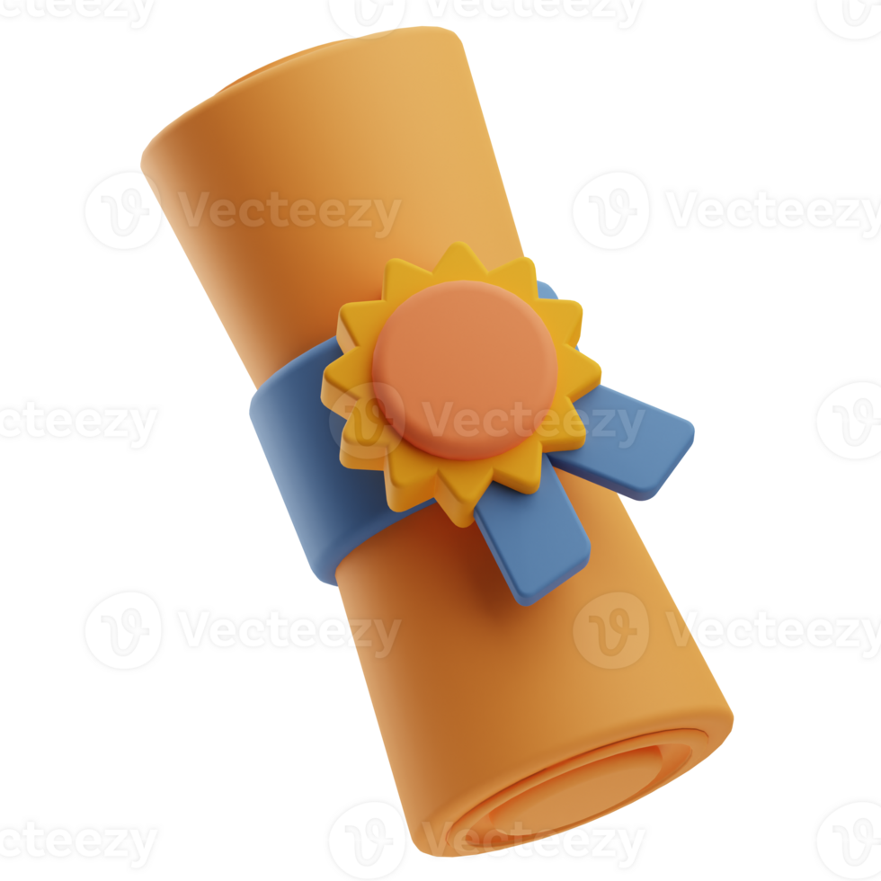 leerplan vitae voorwerp diploma 3d illustratie png