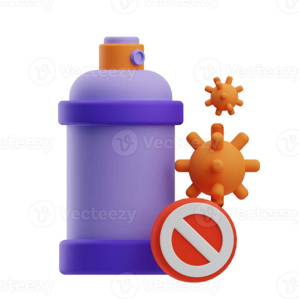 Car Wash Object Disinfectant 3D Illustration png