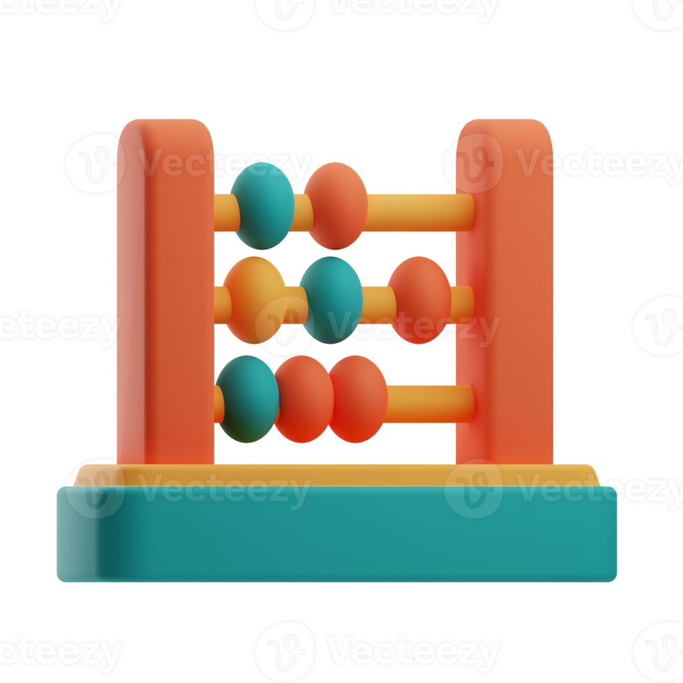Daycare Object Abacus Toy 3D Illustration png