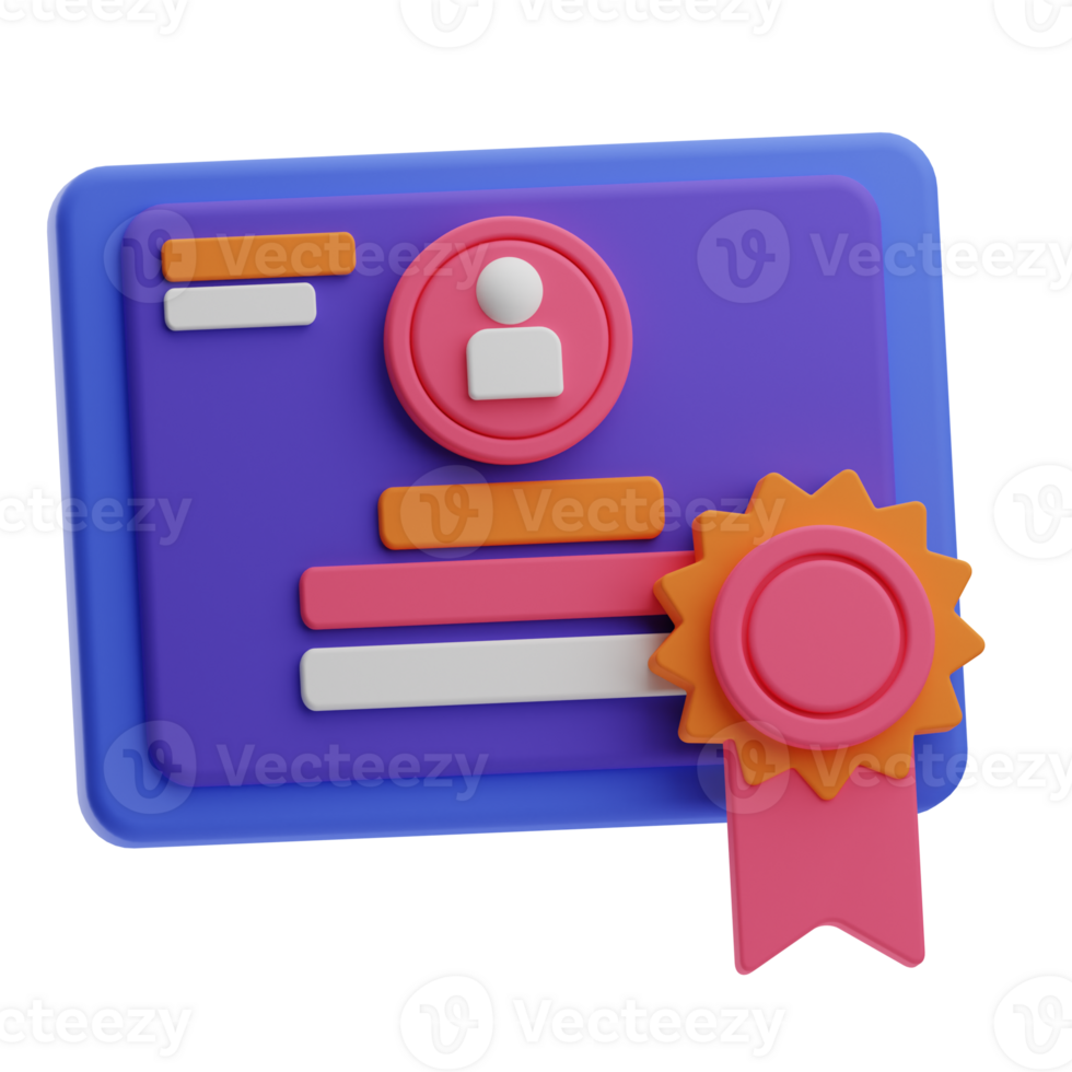 Human Resources Object Certificate 3D Illustration png