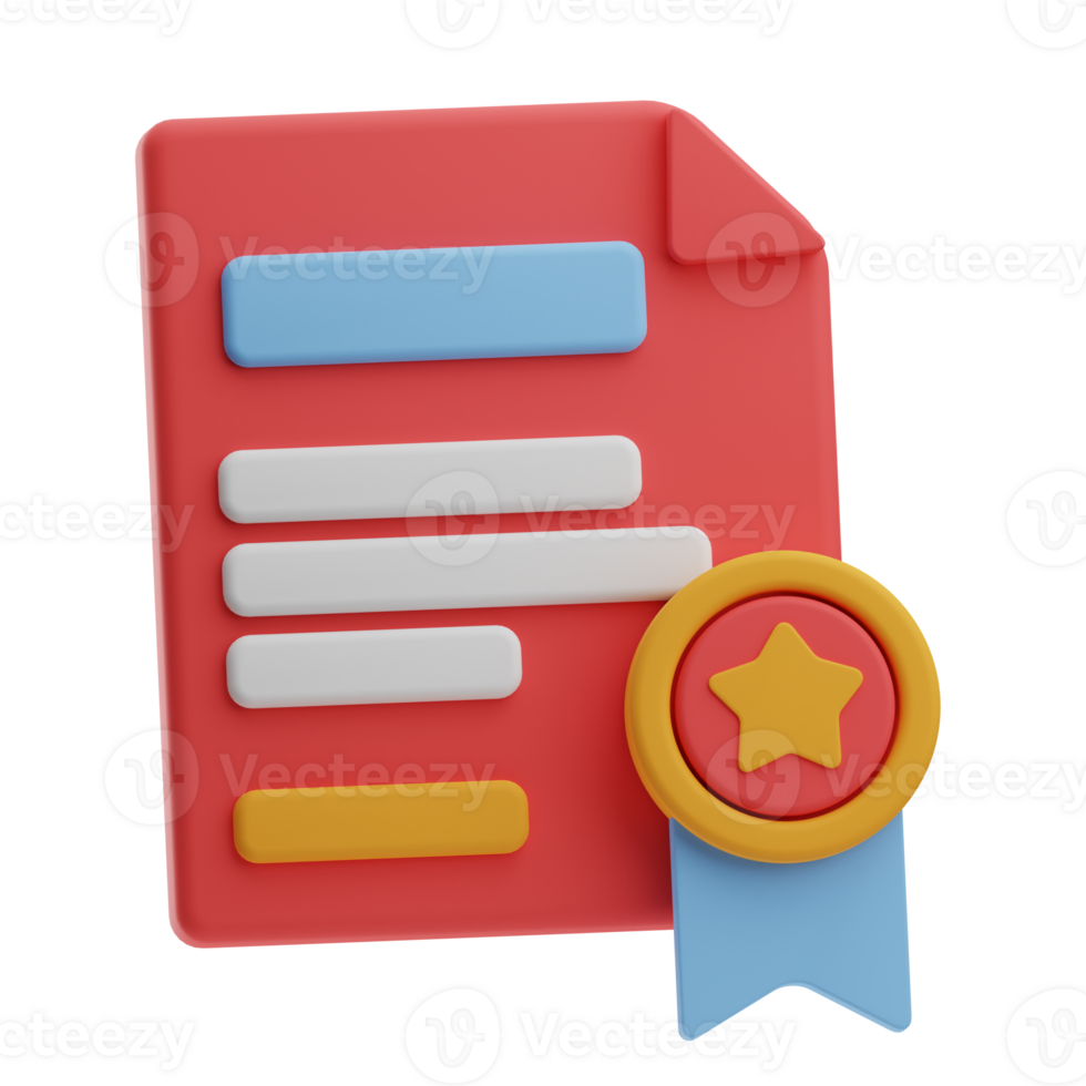 Mentoring and Training Object Certificate 3D Illustration png