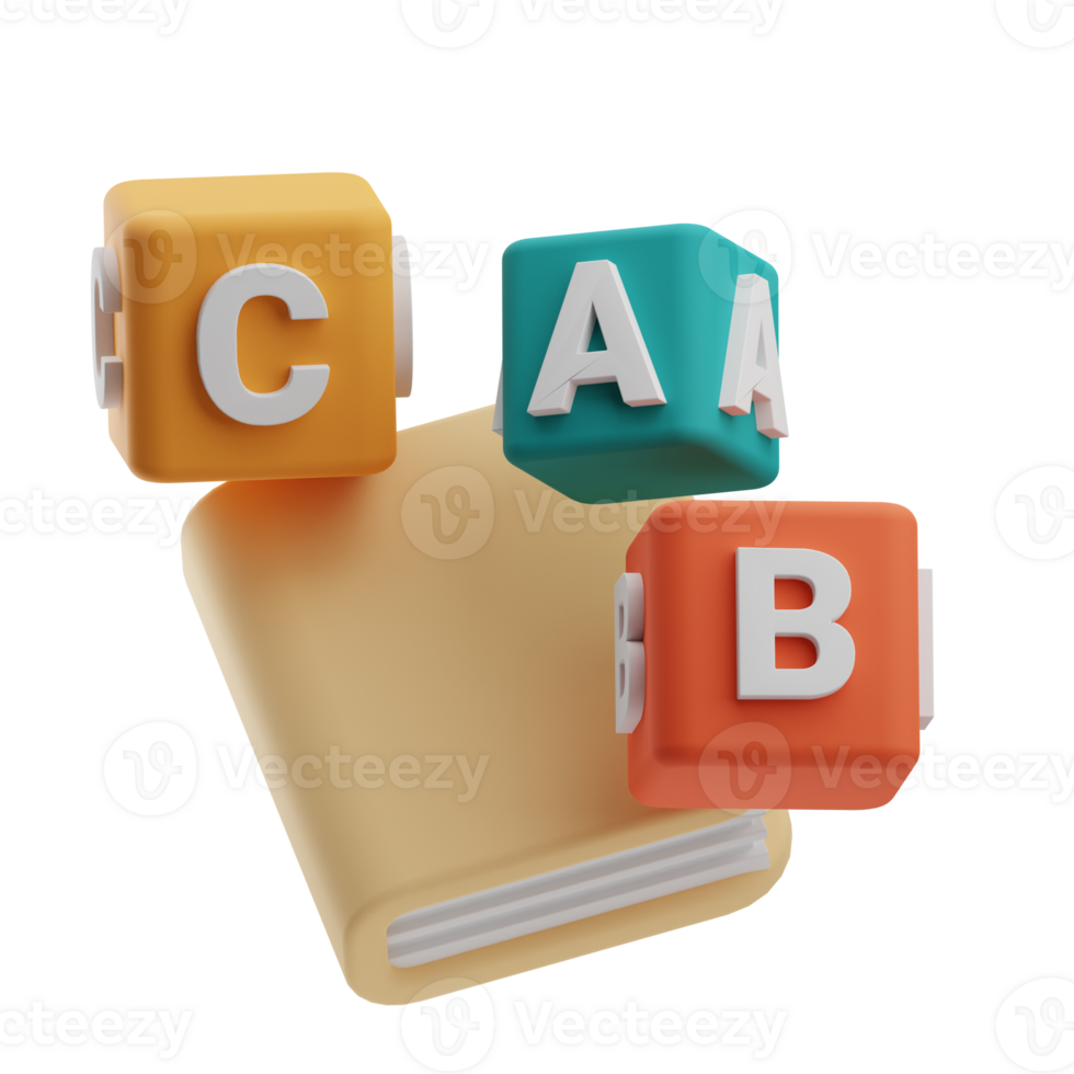 Daycare Object Abc Block 3D Illustration png