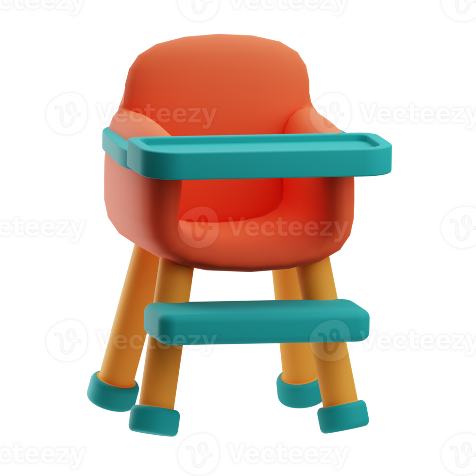 Daycare Object High Chair 3D Illustration 36487186 PNG
