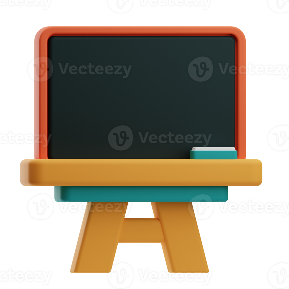 kinderopvang voorwerp schoolbord 3d illustratie png