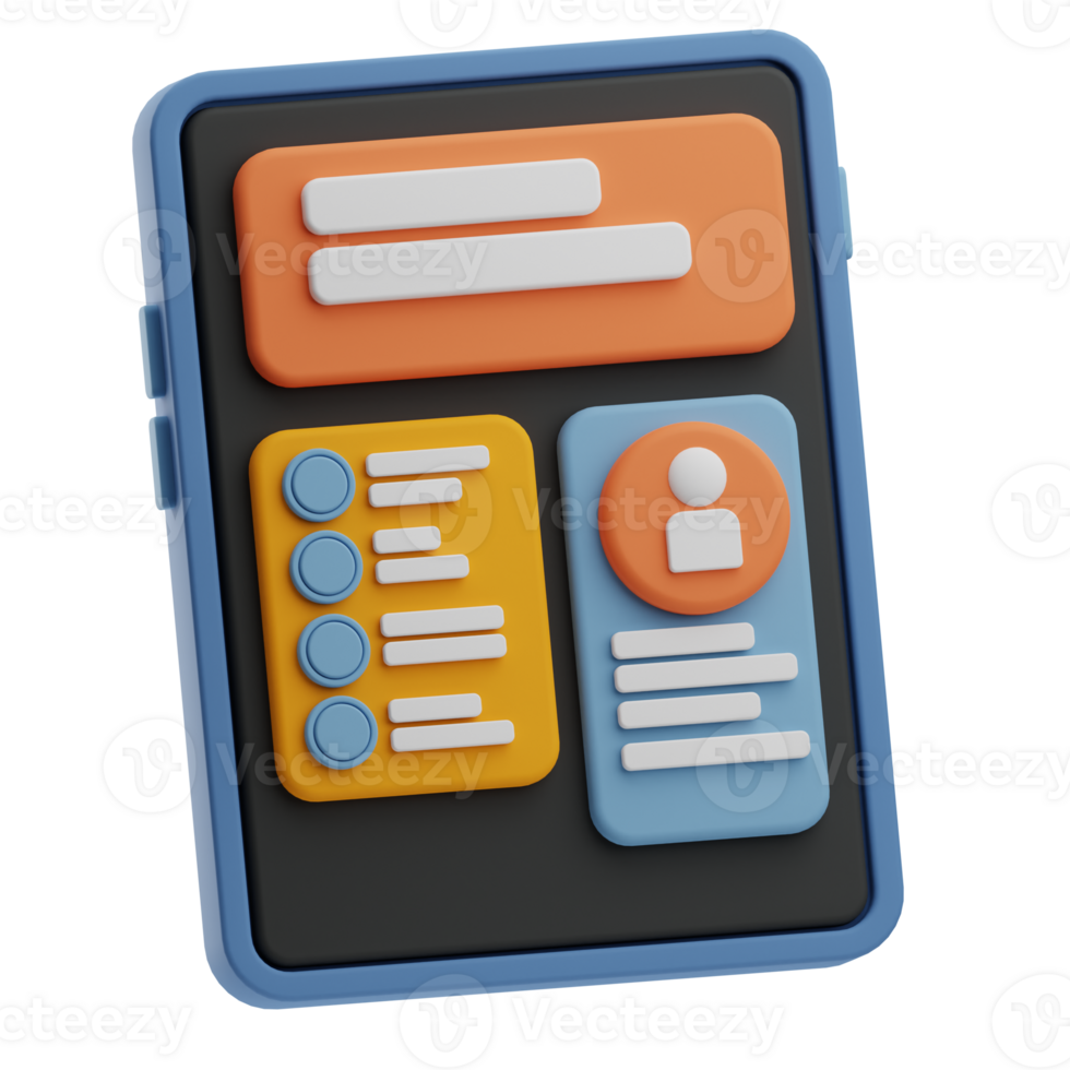 Curriculum Vitae Object Information 3D Illustration png